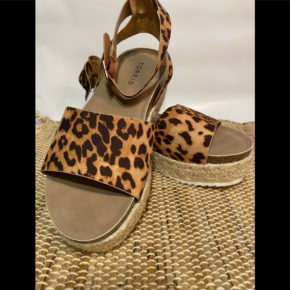 Torrid leopard faux suede espadrilles
